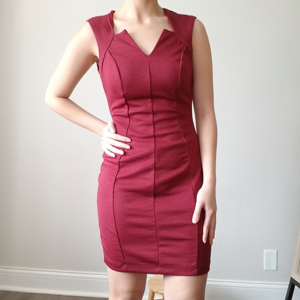 Professional maroon dress